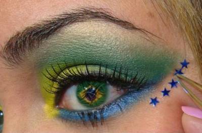 Maquiagem bandeira do Brasil