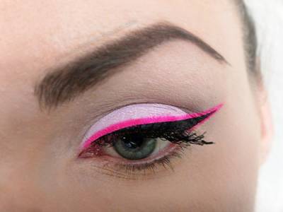 maquiagem rosa com preto da moda