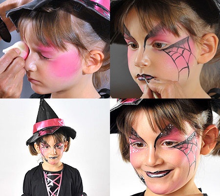 Maquiagem De Criança bruxa simples com teia