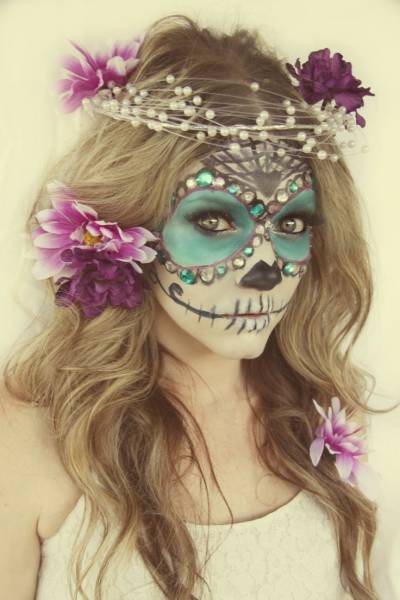 maquiagem de caveira mexicana feminina