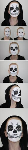 maquiagem infantil de caveira mexicana