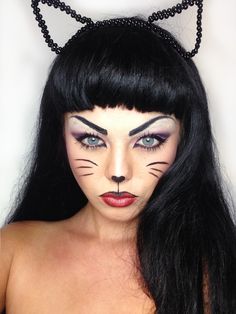 maquiagem felina de fantasia