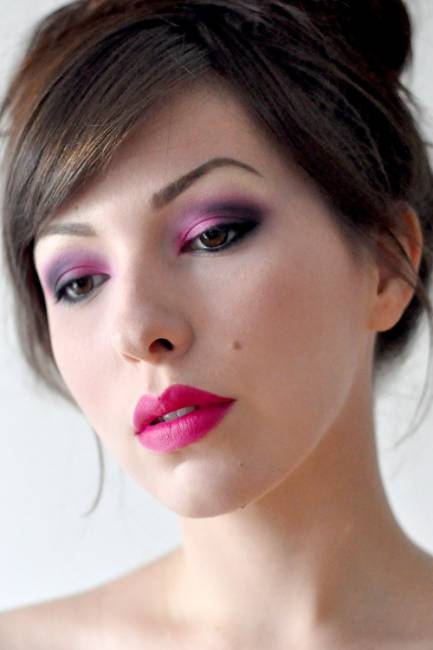 Fotos de maquiagem roxa rosa e preta
